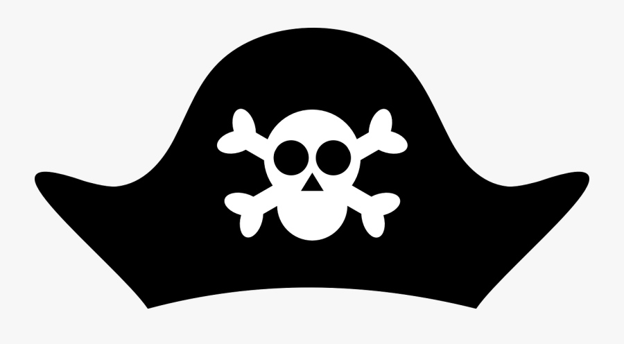 Transparent Pirate Skull And Crossbones Png - Pirate Hat Clip Art, Transparent Clipart