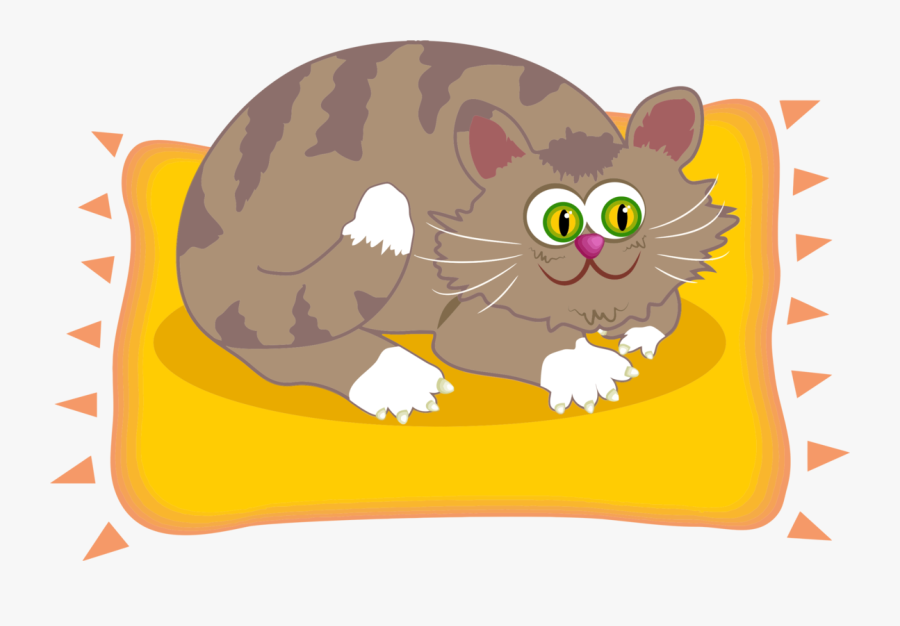 Cat On A Mat - Cat On A Mat Clipart, Transparent Clipart