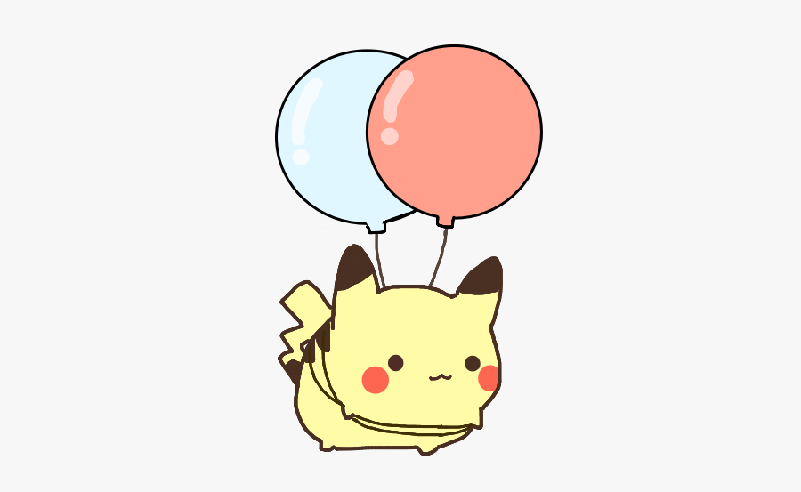 Jpg Royalty Free Library Cute Pikachu Ballon Pokemon - Flying Pikachu With Balloons, Transparent Clipart