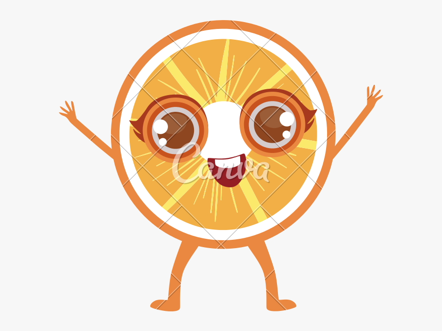 Transparent Orange Slice Clipart - Cute Arms And Legs Cartoon, Transparent Clipart