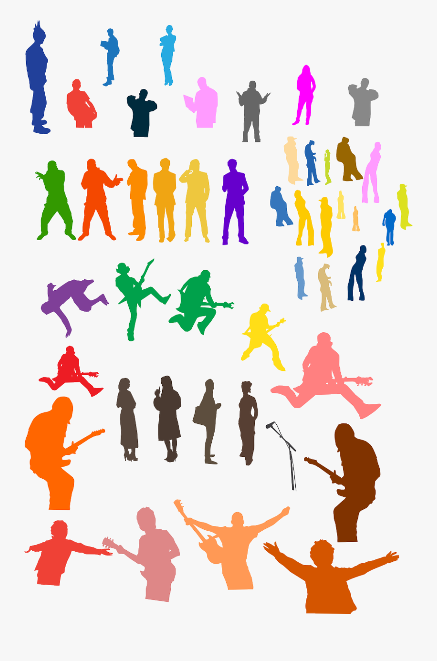 Transparent Concert Png - Color People Silhouette Transparent, Transparent Clipart