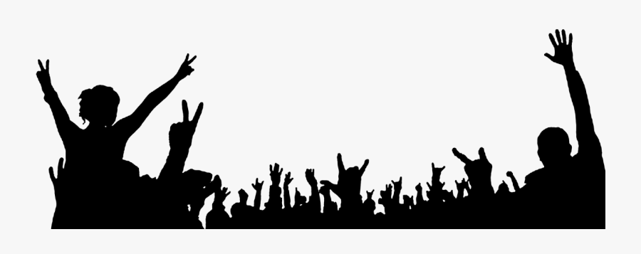 Silhouette Concert Rock Hd Image Free Png Clipart - Concert Crowd Silhouette Free, Transparent Clipart