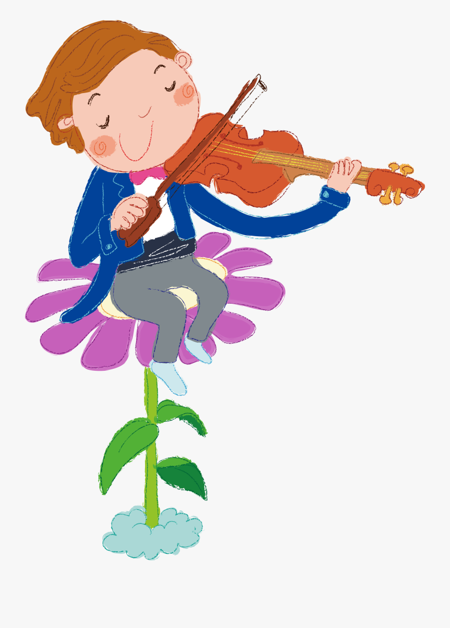 Concert Music Cartoon - Violin, Transparent Clipart