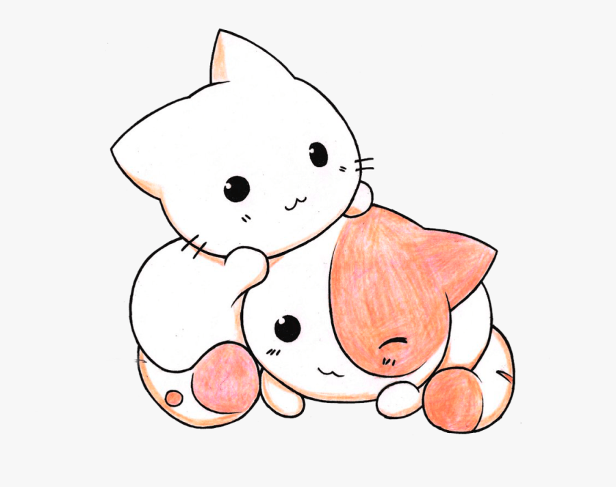 Kitten Clipart Kawaii Pencil And In Color Kitten Clipart - Cute Kawaii Cats, Transparent Clipart