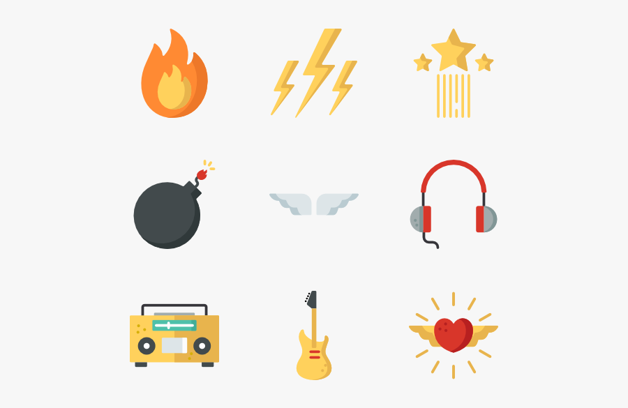 Icon Packs Vector - Rock Concert Icons, Transparent Clipart
