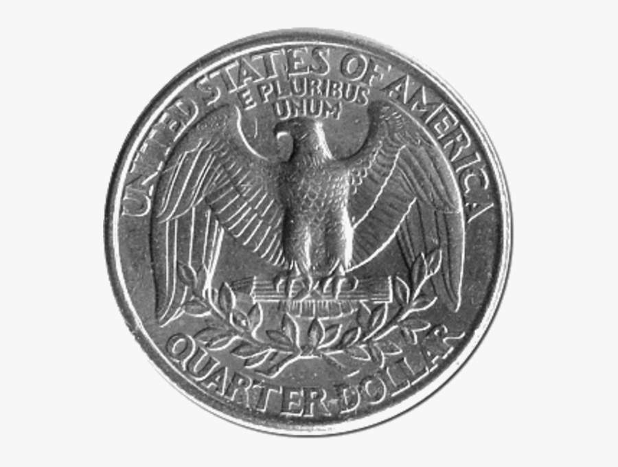 Quarter Tails Clipart - Us Quarter Coin Back, Transparent Clipart