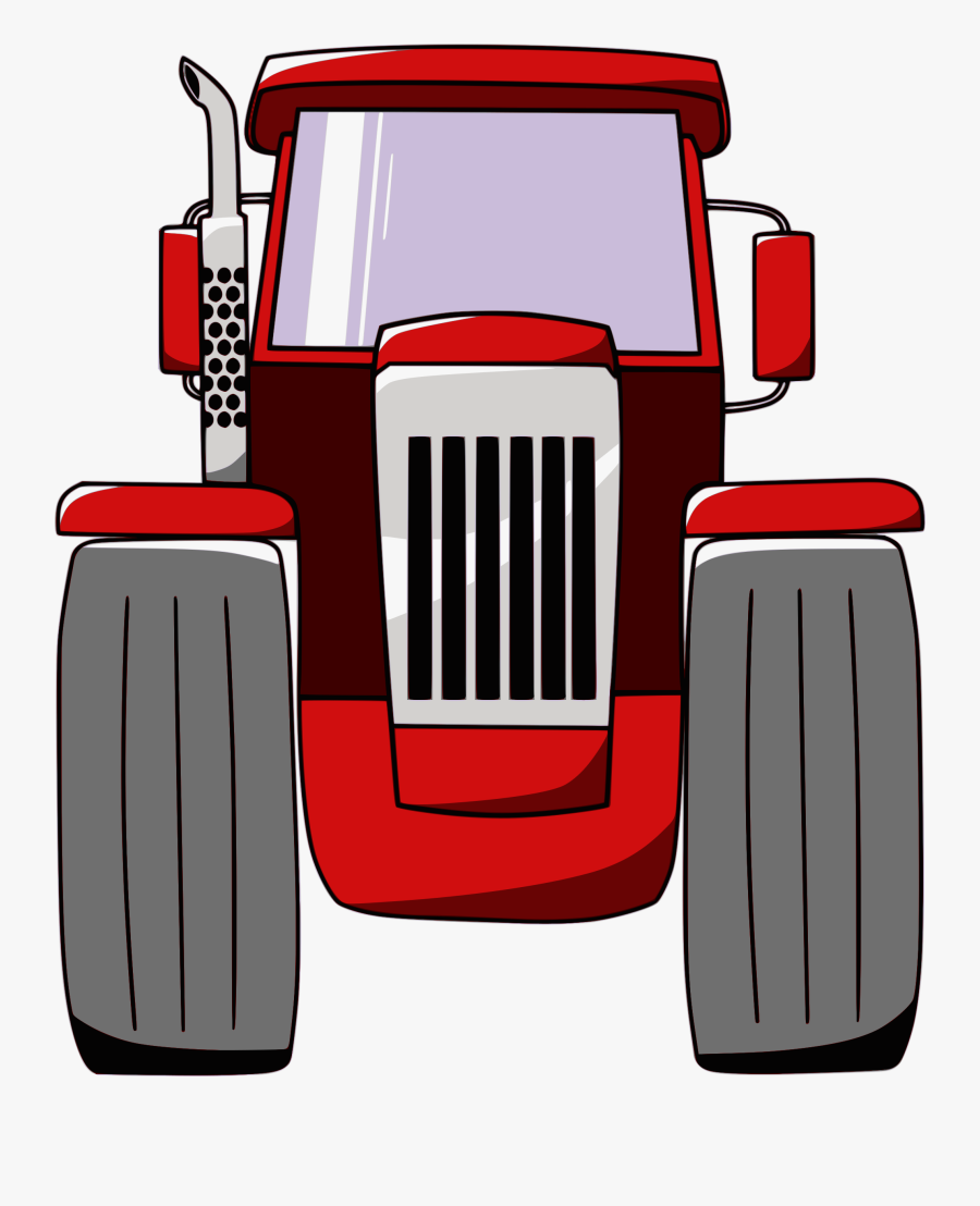 Farm, Farming, Machine, Machinery, Tractor, Vehicle - Tractor Front View Cartoon, Transparent Clipart