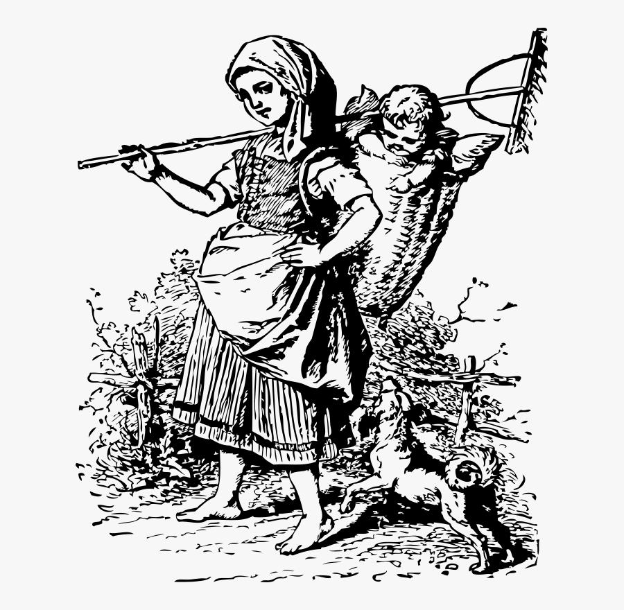 Art,monochrome Photography,human - Farm Woman Clipart, Transparent Clipart