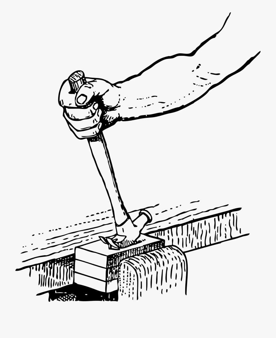 Nail Clipart Black And White - Martillo Sacando Clavo Dibujo, Transparent Clipart