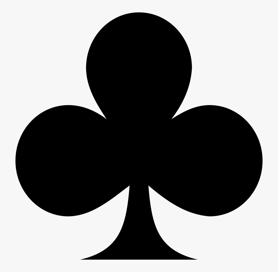 Silhouette,monochrome Photography,symbol - Club On A Card, Transparent Clipart