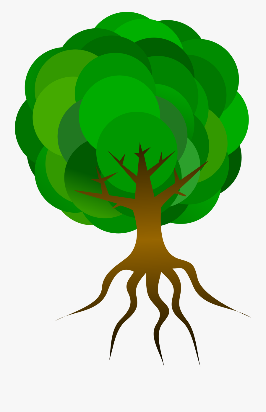 Tree With Roots Clipart - Tree Cartoon With Roots, Transparent Clipart