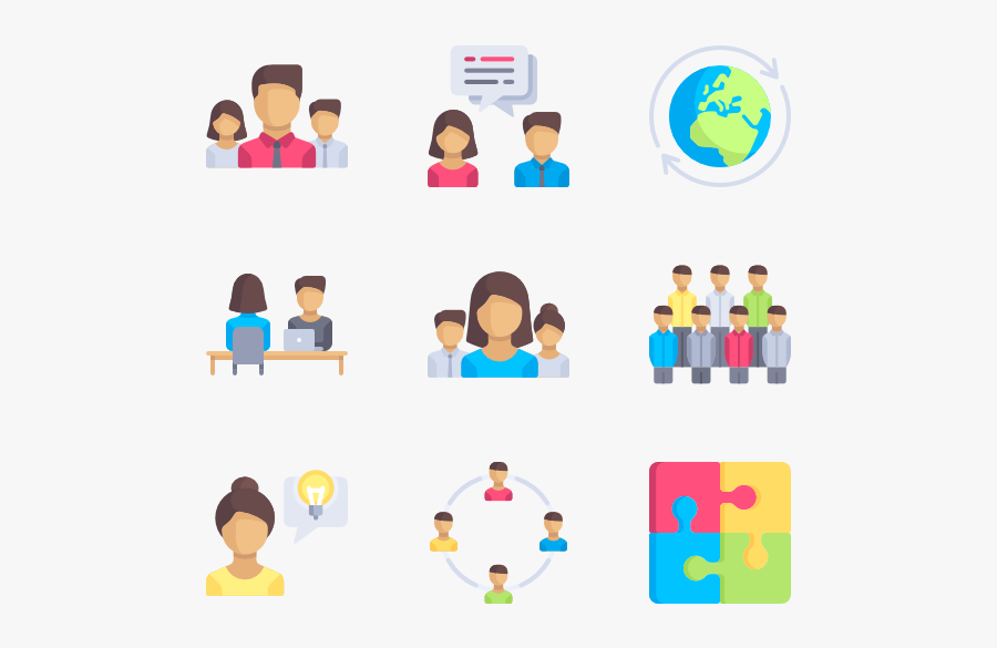 Group Icon Packs - Teamwork Icon Png Color, Transparent Clipart