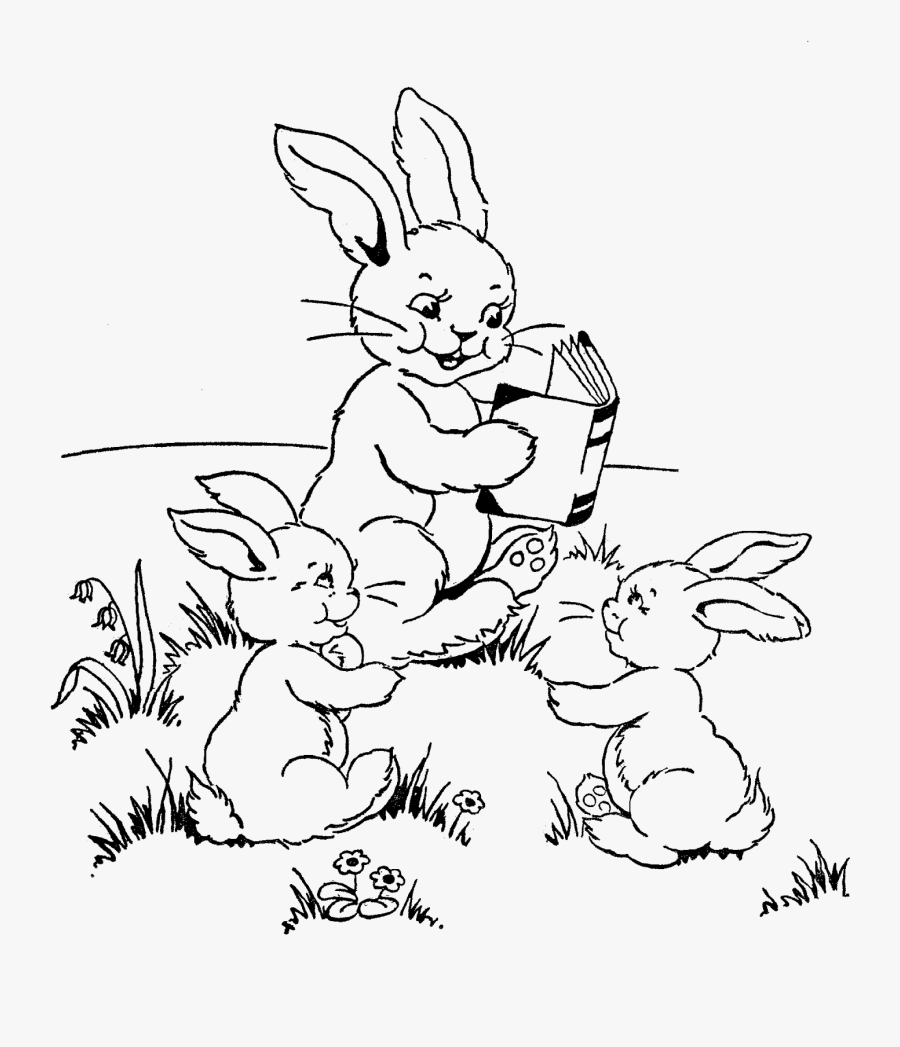 New Baby Digital Stamps - Rabbits Clipart Black And White, Transparent Clipart