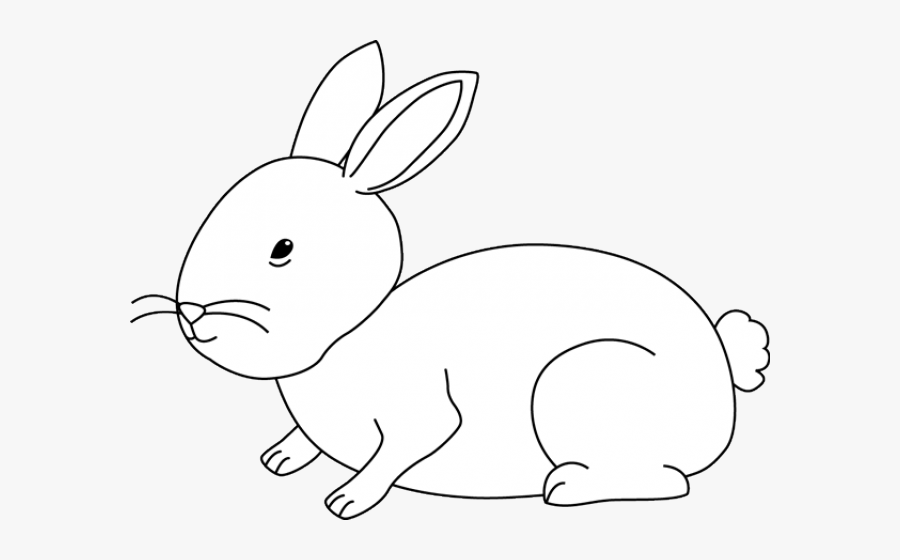 Hare Clipart Cute - Bunny Rabbit Black And White Clipart, Transparent Clipart