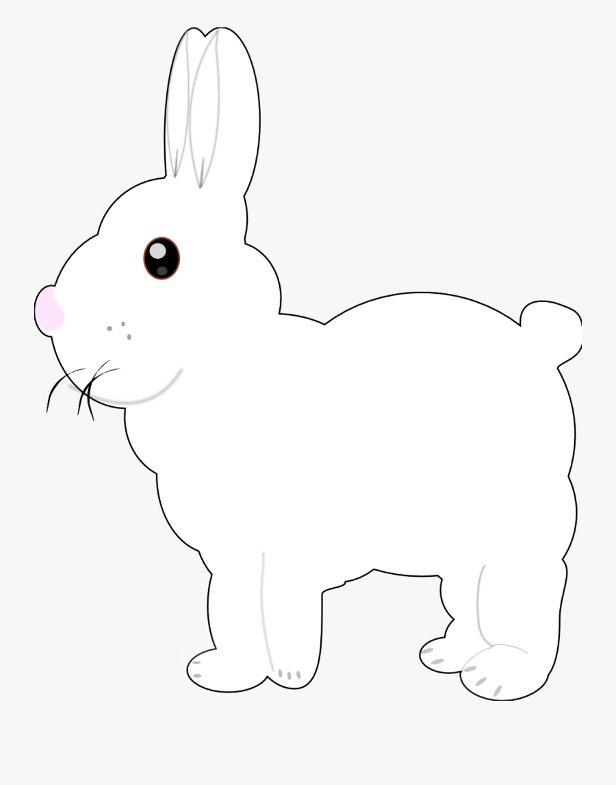 Chocolate Bunny Black White Line Easter 555px - Domestic Rabbit, Transparent Clipart