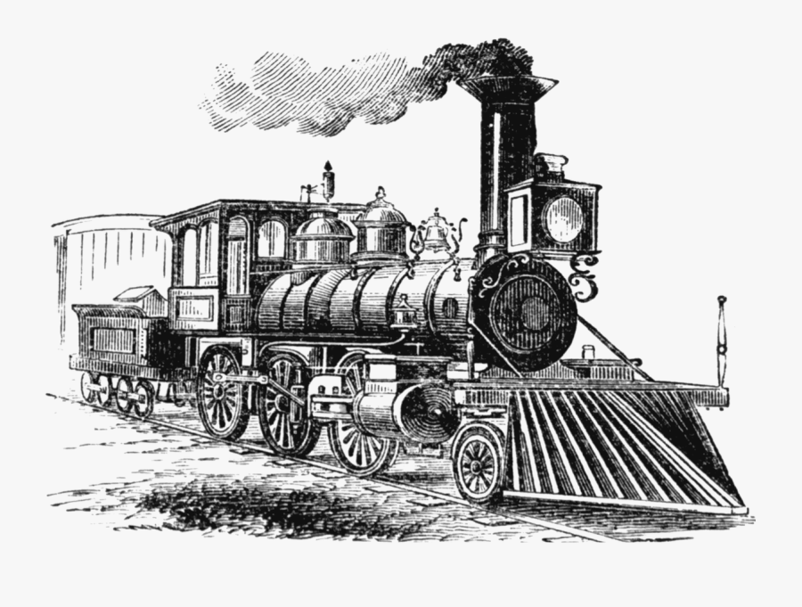 Train Clipart Steampunk - Second Industrial Revolution Train, Transparent Clipart