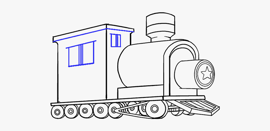 How To Draw Step - Steam Locomotive Drawing Thomas, Transparent Clipart