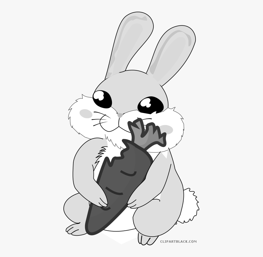 Clipart Bunny Carrot - Rabbit Eating Carrot Clipart Png, Transparent Clipart