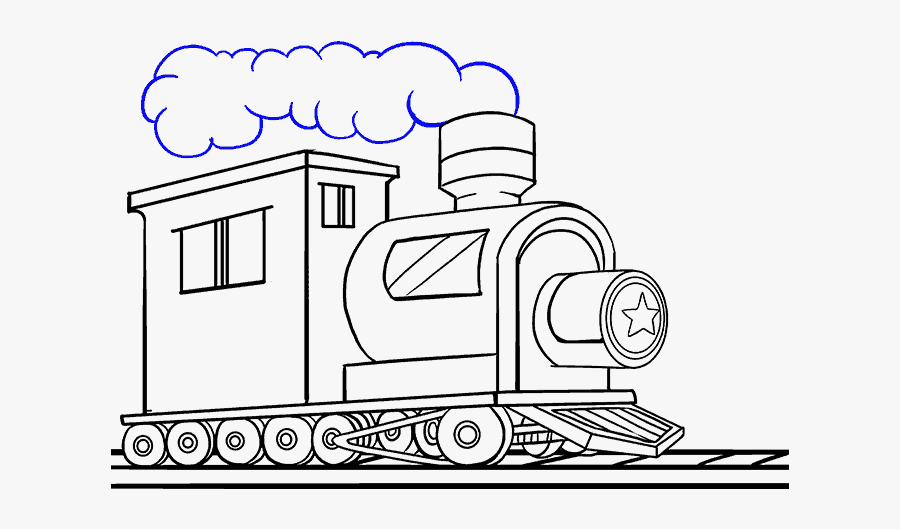 Simple Car Drawing Step - Easy Drawings Of A Train, Transparent Clipart