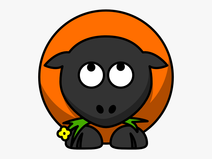 Orange Cartoon Sheep Looking Up Clip Art - Sheep With A Sword, Transparent Clipart