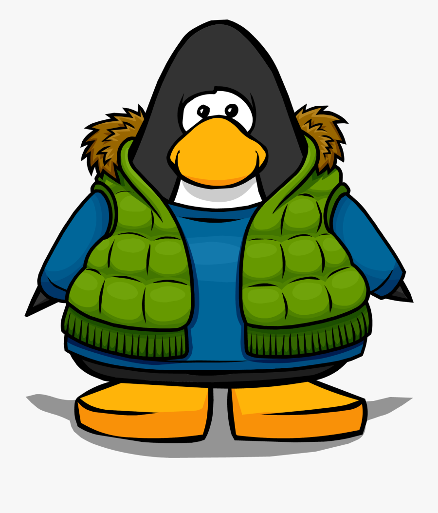 Green Vest From A Player Card - Club Penguin Red Penguin, Transparent Clipart