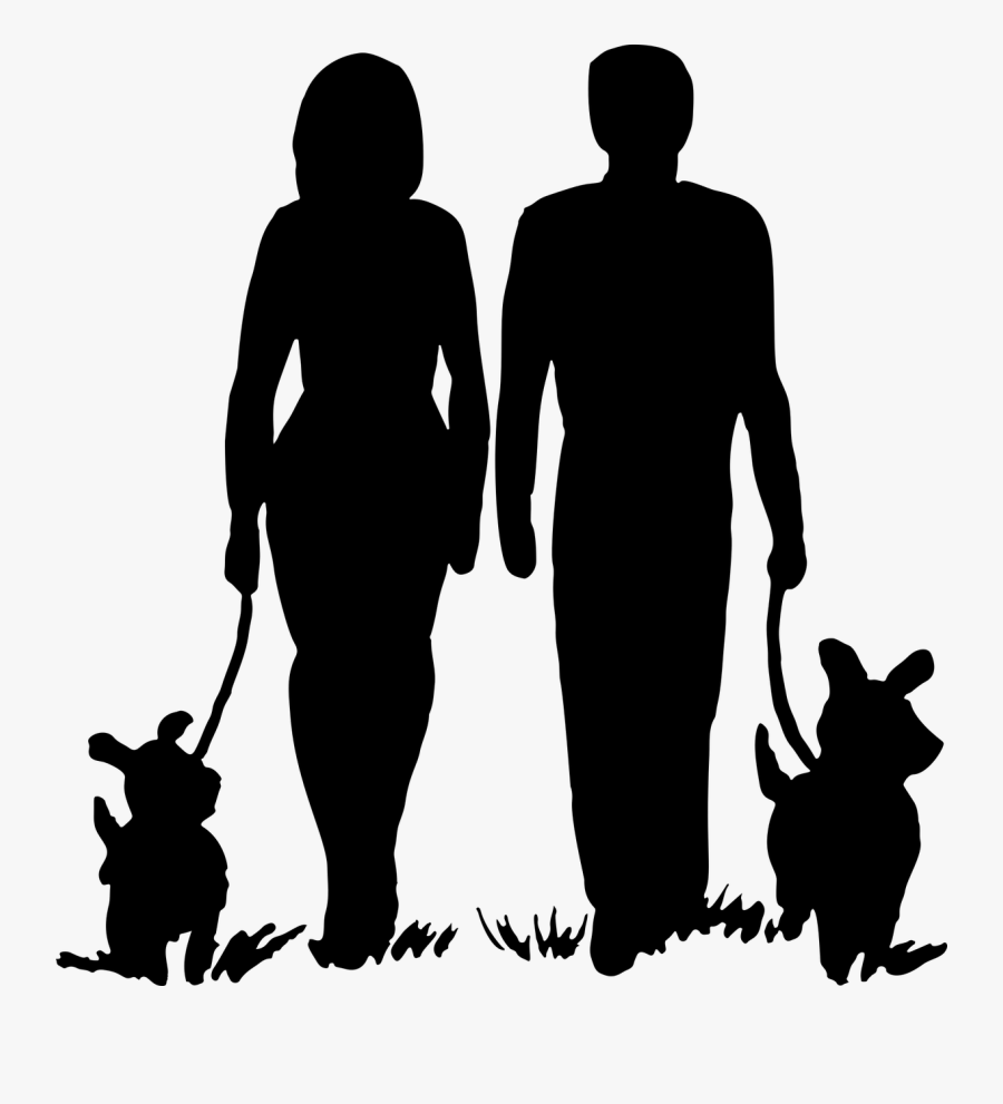 Silhouette Man And Woman 9, Buy Clip Art - Man Woman Dog Silhouette, Transparent Clipart