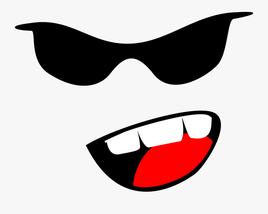 Vector Graphic Sunglasses Face Emotion Smiley - Gangsta Face Clip Art, Transparent Clipart