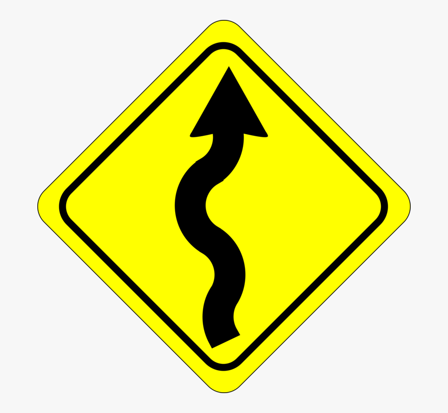 Highway Clipart Road Sign Board - Curvy Road Ahead Sign, Transparent Clipart