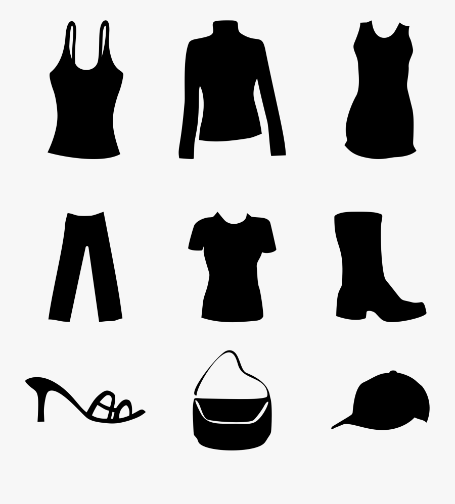 Transparent Vest Clipart Black And White - Clip Art Black Clothes, Transparent Clipart