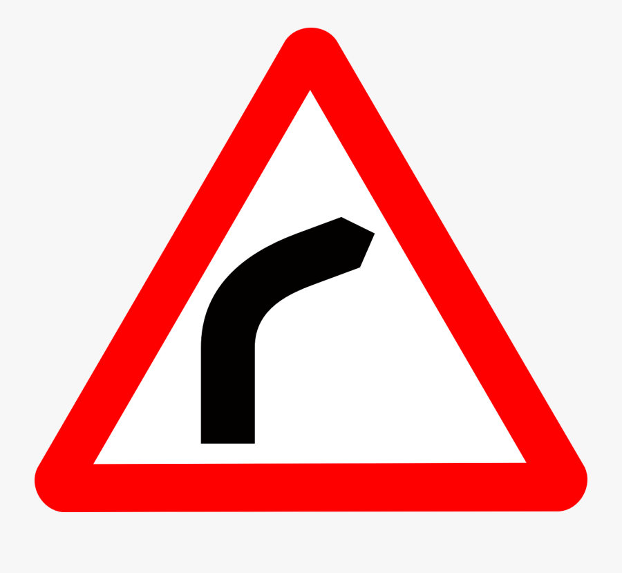 Triangle,area,logo - Sharp Curve Road Sign, Transparent Clipart