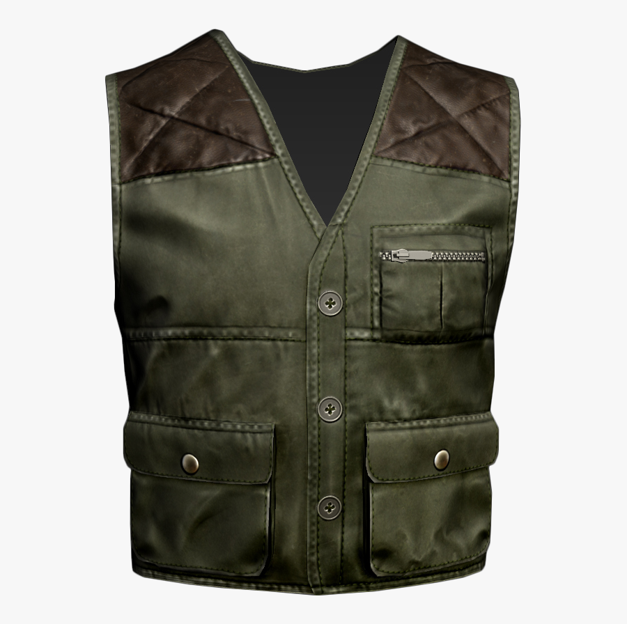 Brown Leather Hunting Vest - Hunter Vest, Transparent Clipart
