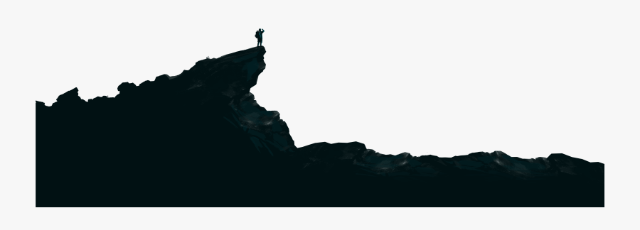 7000 X 2622 - Silhouette Cliff Clip Art, Transparent Clipart