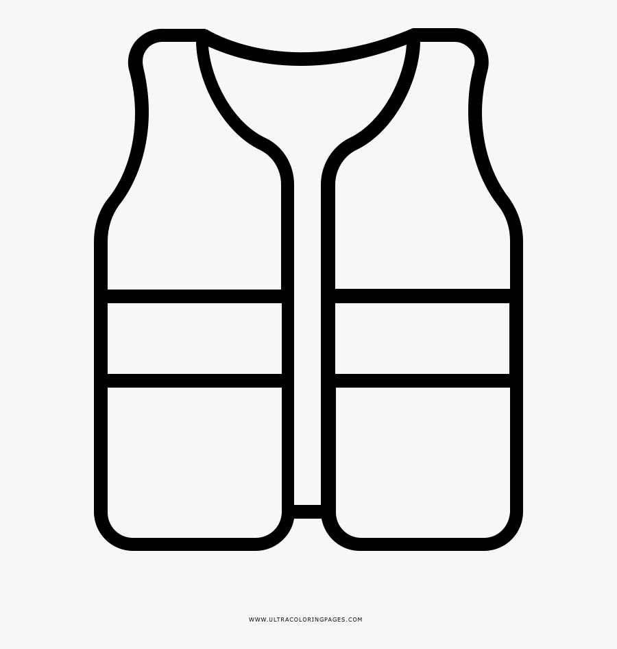 Bulletproof Vest Coloring Page - Colete Salva Vidas Desenho, Transparent Clipart