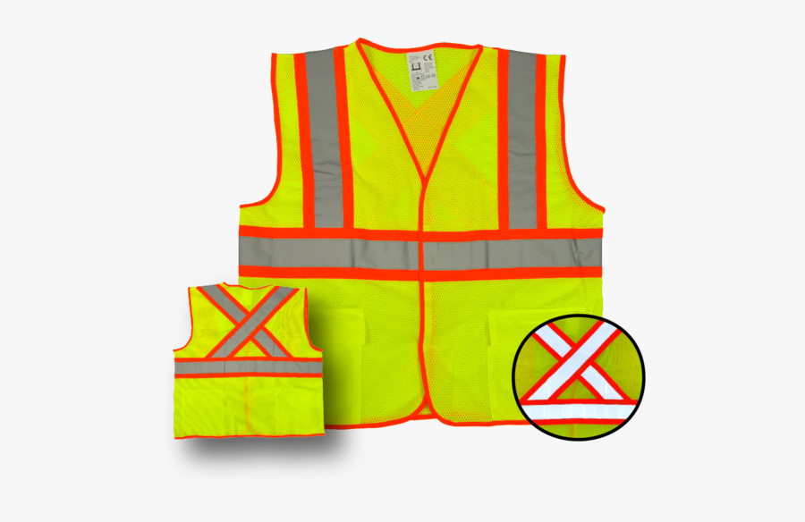 High Visibility Fluorescent Safety - Vest, Transparent Clipart
