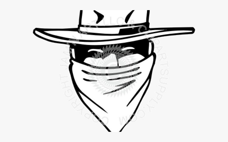 Cowboy Clipart Face - Cowboy Clipart With A Bandana, Transparent Clipart