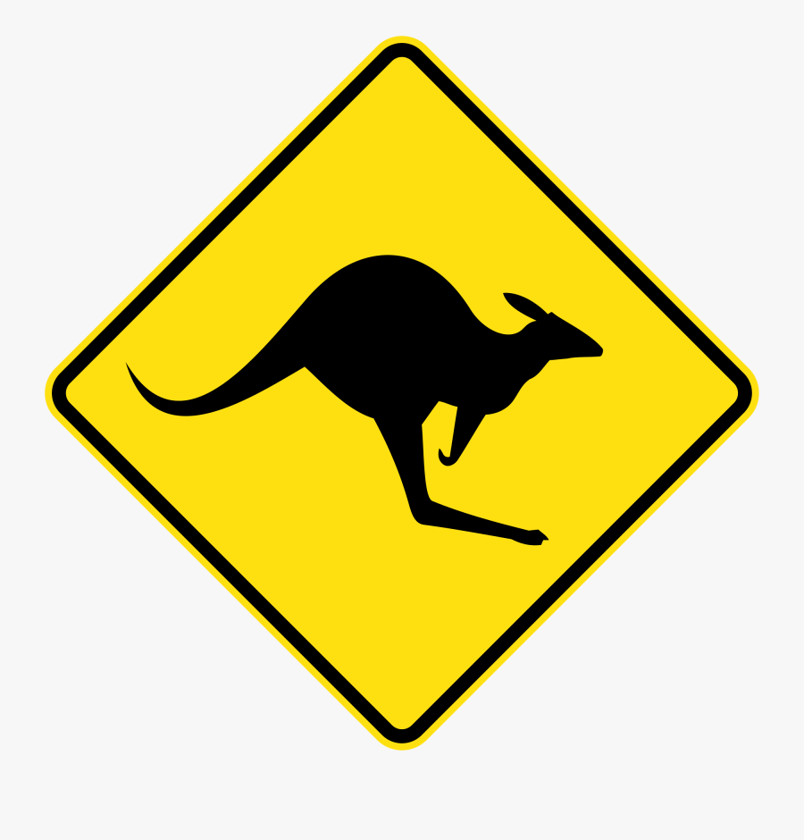 Kangaroo Road Sign Png, Transparent Clipart