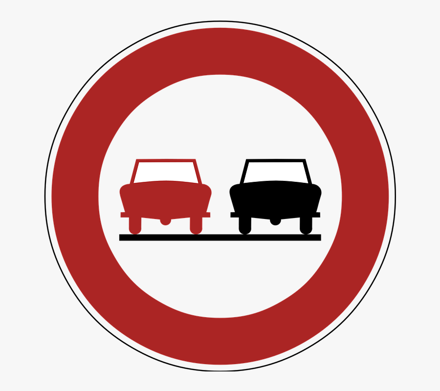 No Overtaking Road Sign - Road Safety Signs, Transparent Clipart