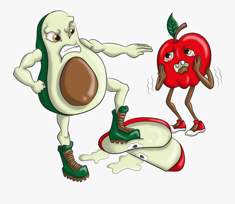 Angry Avocado For Graphic Tee - Cartoon, Transparent Clipart