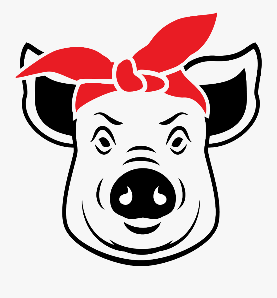 Pig Piglet Piggy Hog Swine Gangster Thug Thuggish Carto - Cow With Bandana Svg, Transparent Clipart