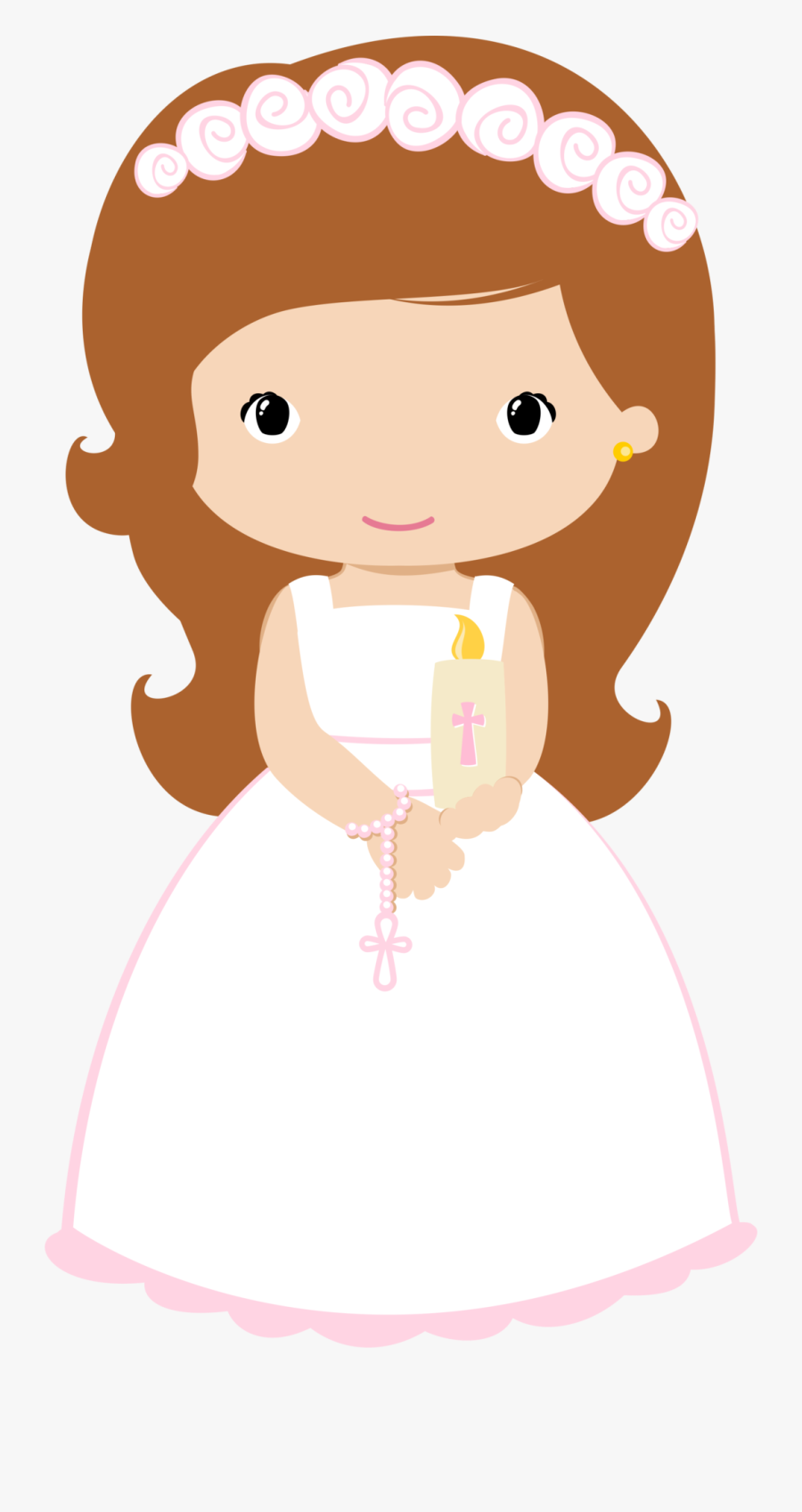 4shared - Clipart Communion Girl Png Wave Hair, Transparent Clipart