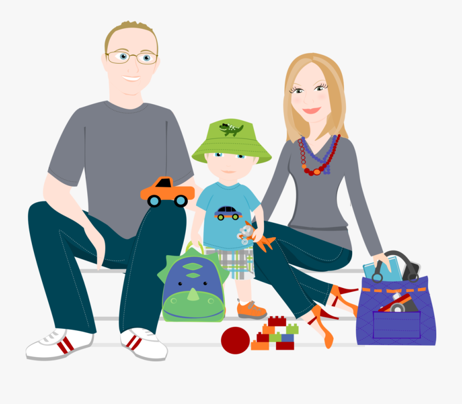 3 To 5 People Cartoon Family Drawing ~ Custom Illustration - Cartoon Family Illustration Png, Transparent Clipart