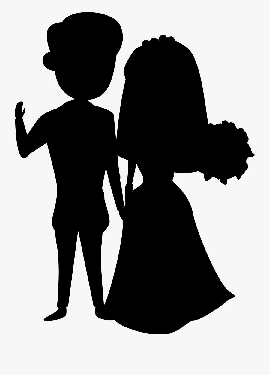 Wedding Couple Silhouette Clip Art, Transparent Clipart