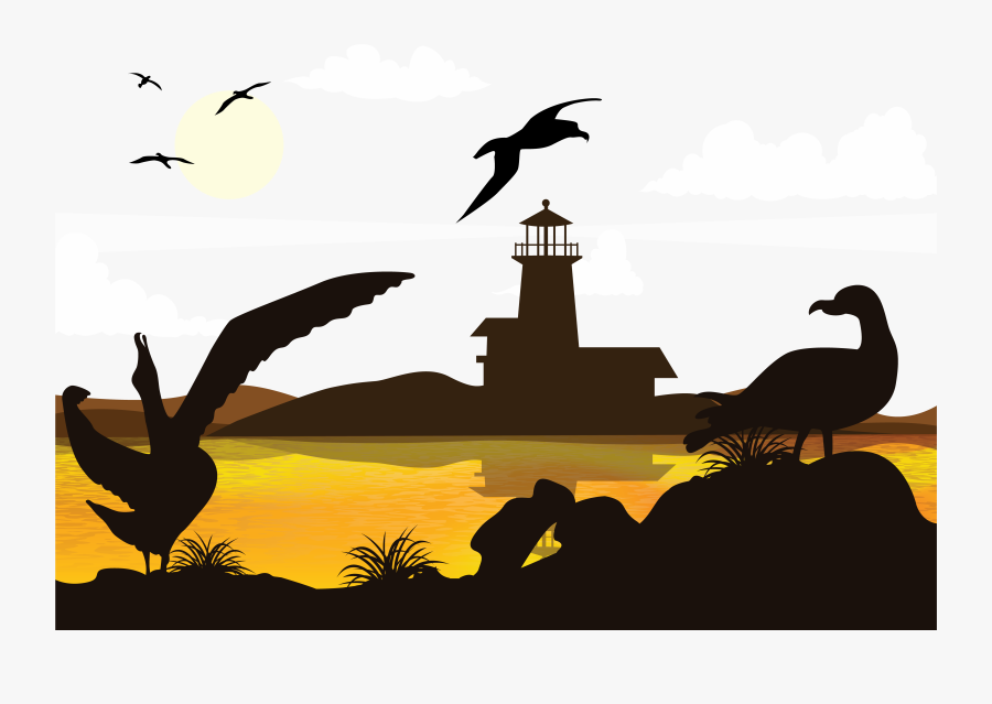 Sunset Silhouette Png - Illustration, Transparent Clipart
