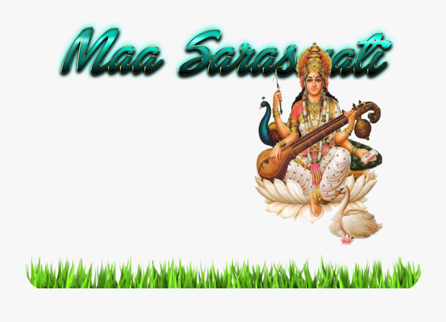 Devi Maa Png - Saraswati Mata White Background, Transparent Clipart