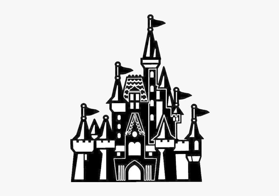 Cinderella Castle Huge Collection Of Silhouette Clip - Disneyland Black And White Clipart, Transparent Clipart