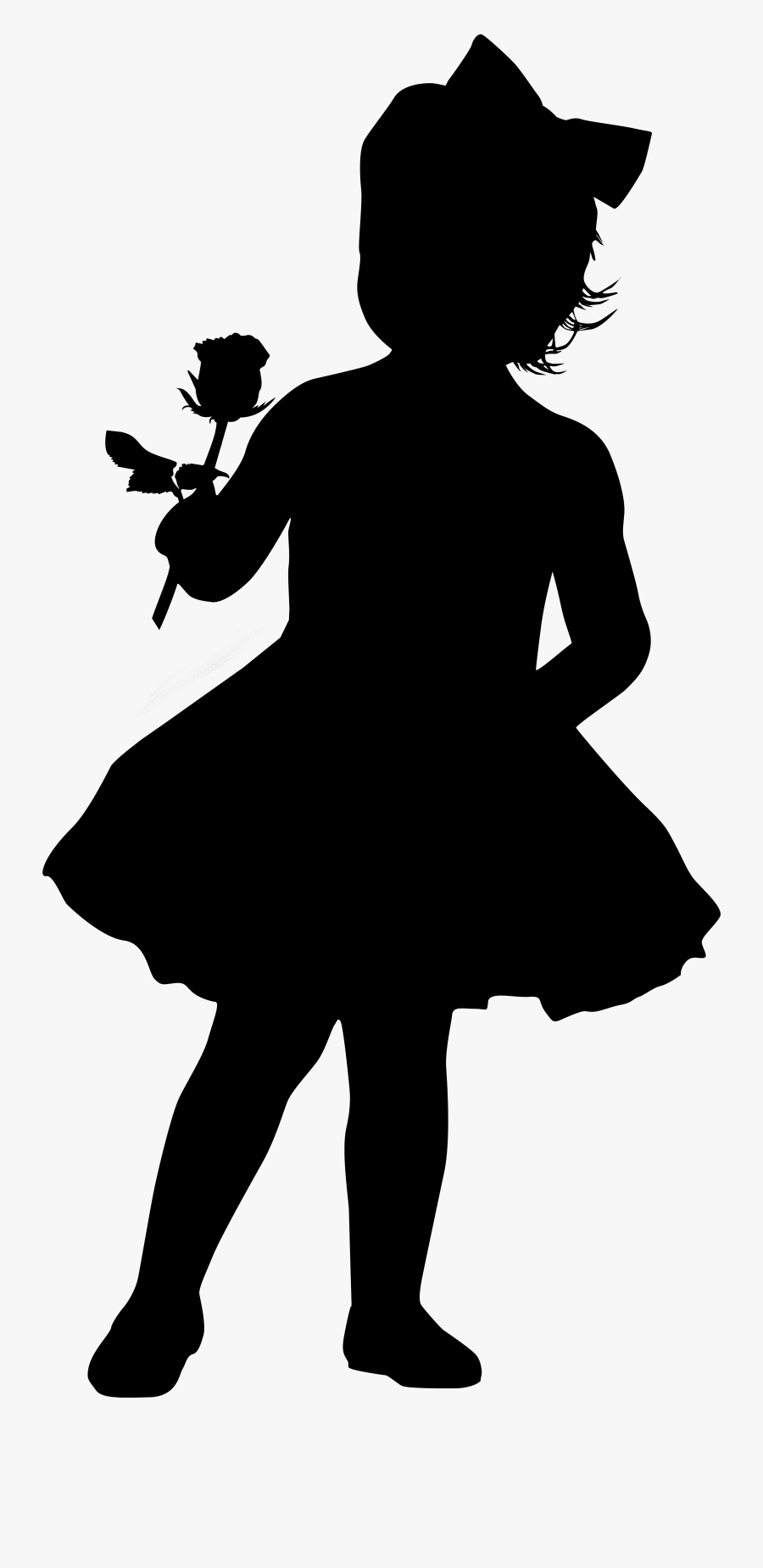 Girl Silhouette Clip Art At Getdrawings - Silhouettes Little Girl, Transparent Clipart