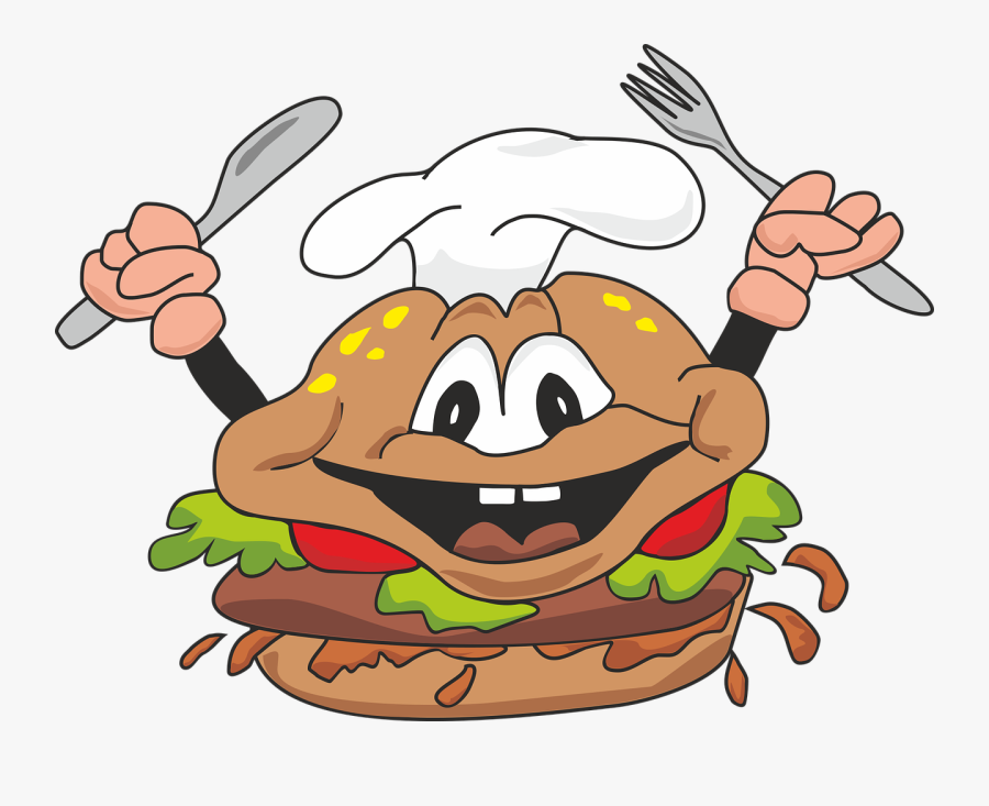 Do You Really Go To College If The Food Served There - Eating Burger Cartoon Png, Transparent Clipart