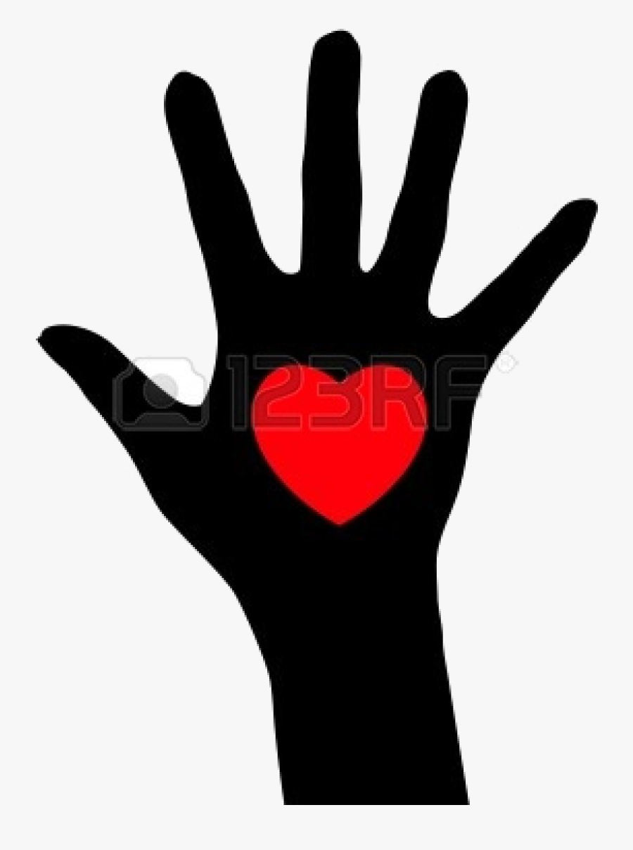 Hand Black And White Helping Clipart Free Transparent - Hand With A Heart, Transparent Clipart