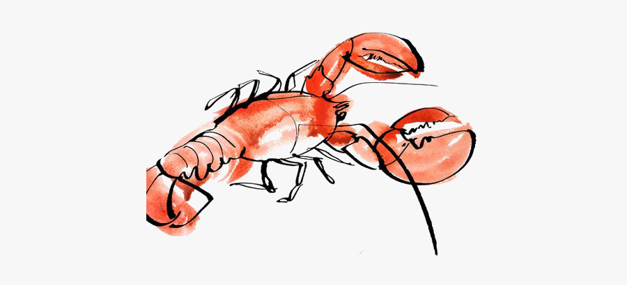 Clip Art Lobster Illustration - Watercolor Crawfish Transparent Background, Transparent Clipart