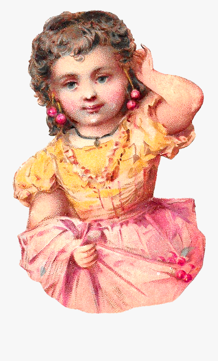 Free Girl Picking Cherries Digital Download Fruit Spring, Transparent Clipart